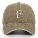 1 gorra de béisbol ajustable con diseño bordado de letra F elegante, mezcla transpirable, protección solar para deportes al aire libre y uso casual, accesorio para la cabeza ajustable, gorra de béisbol bordada duradera