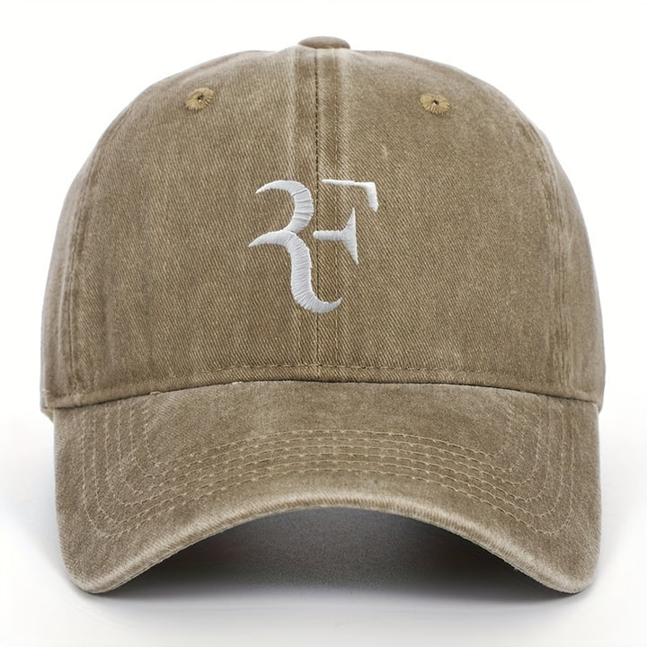 1 gorra de béisbol ajustable con diseño bordado de letra F elegante, mezcla transpirable, protección solar para deportes al aire libre y uso casual, accesorio para la cabeza ajustable, gorra de béisbol bordada duradera