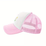 Gorra de Papá Anita Max Wynn - Snapback Ajustable, Gorra de Béisbol de Malla Transpirable con Visera Rosa y Diseño de Personaje de Dibujos Animados, Lavable a Máquina