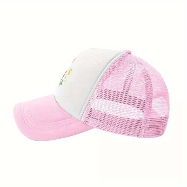 Gorra de Papá Anita Max Wynn - Snapback Ajustable, Gorra de Béisbol de Malla Transpirable con Visera Rosa y Diseño de Personaje de Dibujos Animados, Lavable a Máquina