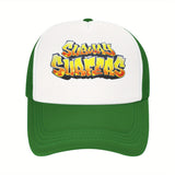 Sombrero de camionero para Subways Surfers unisex - Espalda de malla ajustable, diseño de dibujos animados vibrante, amarillo y blanco, perfecto para el verano, la pesca y las actividades al aire libre, calzado ajustable | Gorra gráfica vibrante | Sombrer
