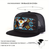 Gorra de béisbol para hombre con bordado de cabeza de toro, ideal para hip-hop, actividades al aire libre, gorra de malla ajustable para protección solar, perfecta para uso casual en viajes a la playa o vacaciones durante primavera y otoño