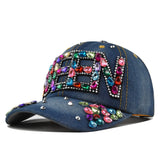 Gorra Unisex QUEEN con Rhinestones, Ajustable Snapback con Visera Curva para Fiestas de Navidad, Outfits Diarios y Logo/Regalo (Diseño Brillante)