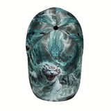 1 gorra de béisbol unisex con diseño único de tigre y dragón, estilo anime, 100% poliéster, para deportes y actividades al aire libre, con visera curva, ideal como regalo