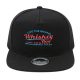 1pc Gorra Unisex Ajustable Hip-Hop - Diseño Whiskey Bent Hat Company, Cierre Snapback, Ajuste Elástico, Cómoda para Todas las Estaciones, Poliéster Casual para Hombres y Mujeres, Deportes al Aire Libre, Viajes, Playa, Fiestas (/Blanco/Azul Marino) - Regal
