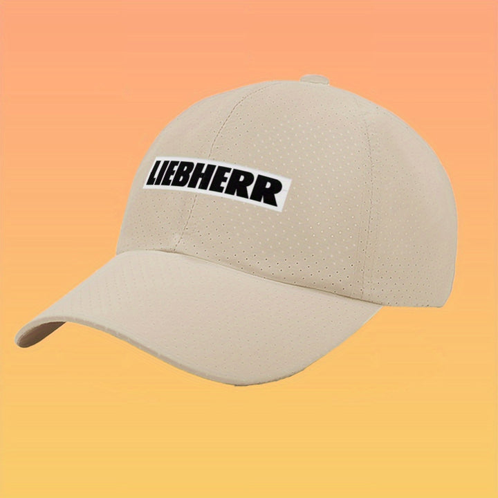 Gorra Liebherr de secado rápido con diseño de malla, ajustable, fibra de poliéster, ideal para actividades al aire libre,  y todas las estaciones