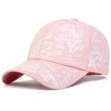 1Pza, Gorra De Béisbol De dibujo De Letras Para Hombres, Sombrero Casual Ajustable Al Aire Libre Con Protección Solar, ideal Para Viajes De Primavera Y Otoño Y Fiestas En La Playa
