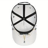 1 gorra de béisbol ajustable con diseño de brújula de navegación y rosa - Poliéster, diseño gráfico de barco a vela de puesta de sol vibrante, ideal para correr, moda de calle y deportes, ropa de cabeza al aire libre | Diseño de puesta de sol vibrante | G