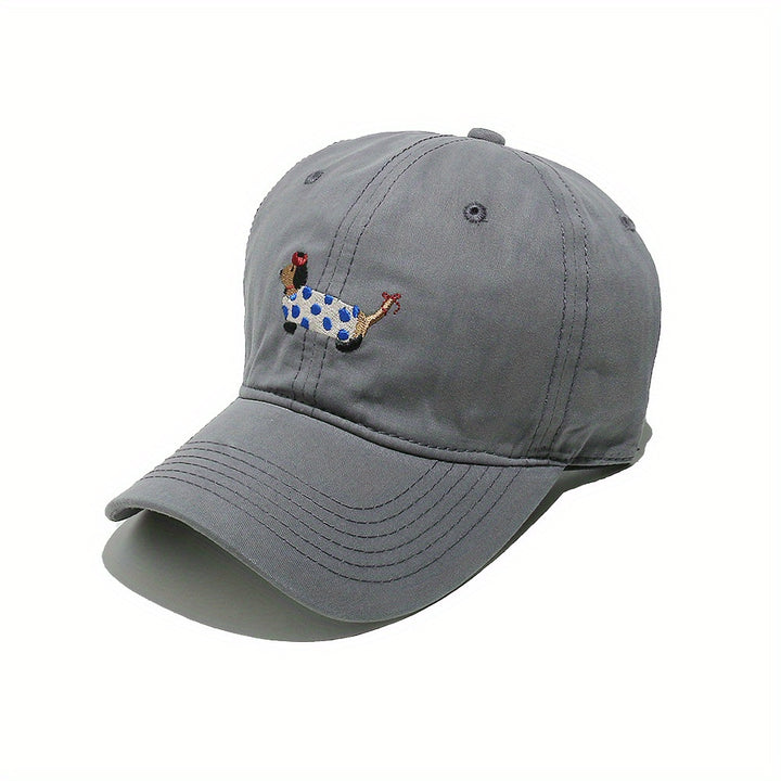 Gorra de Béisbol para Mujer - Cierre Ajustable Snapback, Sombrero Ligero y Transpirable para el Sol, Ideal para Diario, Fiestas o Escuela - Azul Pastel, Gorra con Diseño de Perrito Lindo para Amantes de los Perros, Accesorio Cómodo y Divertido, Moda Casua