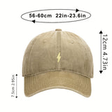 Gorra de béisbol bordada de rayo, unisex, transpirable, hebilla ajustable, algodón puro, lavable a mano, patrón geométrico, adecuada para fiesta de soltero, sombrero ligero tejido con tema de bandera
