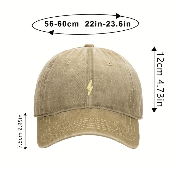 Gorra de béisbol bordada de rayo, unisex, transpirable, hebilla ajustable, algodón puro, lavable a mano, patrón geométrico, adecuada para fiesta de soltero, sombrero ligero tejido con tema de bandera