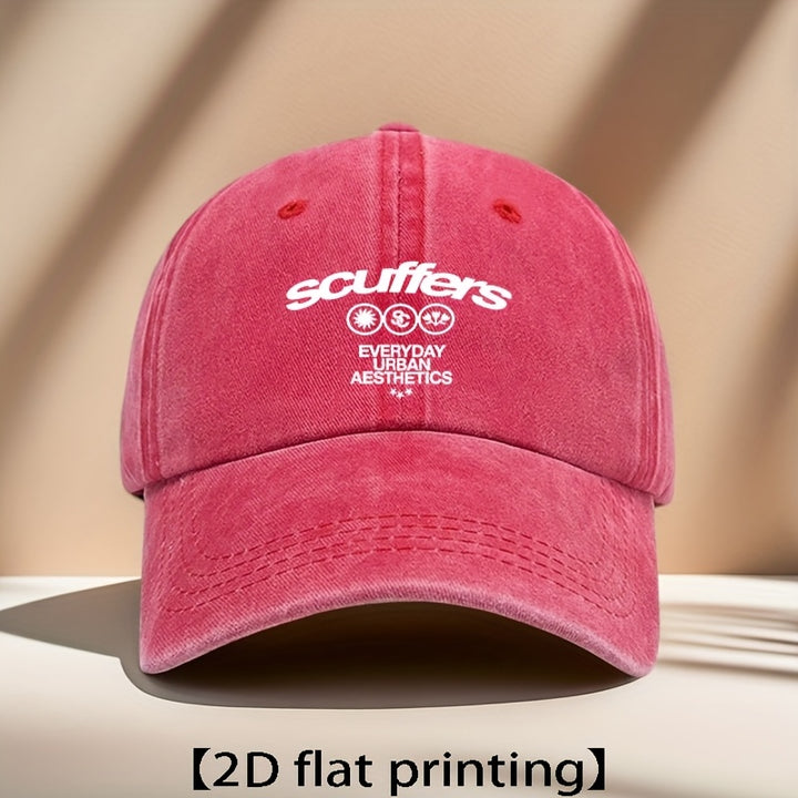 Gorra de Béisbol Retro Unisex Ajustable para Hombres y Mujeres con Logo SCUFFERS e Icono de Zapatilla - Gorra Casual Lavada en Azul Oscuro, Estilo Callejero o casual Diseño Plano Duradero (Lavado a Mano) Talla Única, Sombreros, Sombreros para Hombres, Som