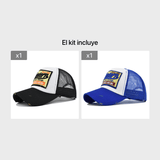 Gorra de béisbol retro para hombre con bordado, malla transpirable, ajustable, estilo hip hop, ideal para pesca y senderismo al aire libre