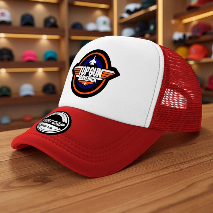 1pc Gorra de Béisbol Estampada Top Gun Maverick - Tejido Ligero y Transpirable, Diseño en Dos Tonos Blanco y con Detalles Metálicos, Unisex para Moda Urbana, Golf, Pesca, Actividades al Aire Libre, Accesorio Deportivo, Costura de Alta Calidad, Ideal para