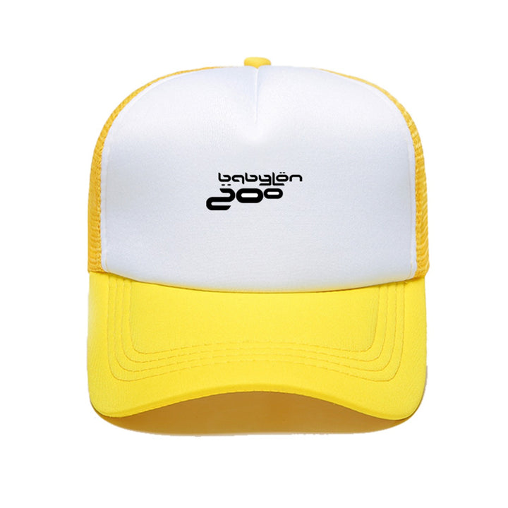1pc Gorra Lon Zoo Logo Estilo Trucker Blanco y Rosa - Malla Transpirable, Ajuste Perfecto Unisex para Hombres y Mujeres, Streetwear, Pesca, Reuniones Sociales, Año Nuevo Chino - Gorra de Poliéster Duradera para Exteriores