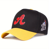 1 gorra de béisbol para hombre con bandera lateral, sombrero ajustable de cinco caras moderno para viajes y vacaciones en primavera/otoño o playa