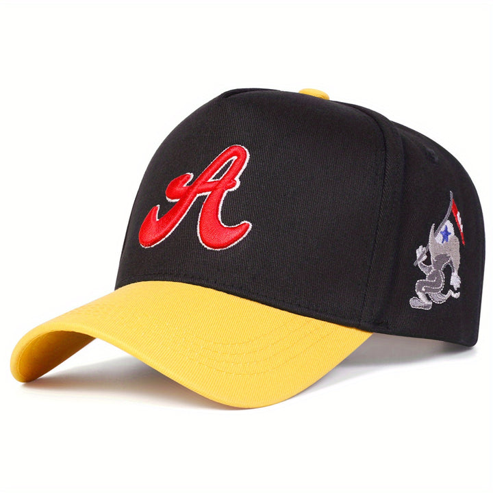 1 gorra de béisbol para hombre con bandera lateral, sombrero ajustable de cinco caras moderno para viajes y vacaciones en primavera/otoño o playa