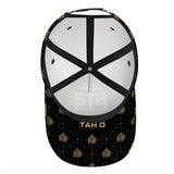 1 gorra de béisbol elegante con estampado dorado 2D para Acción de Gracias - Gorra de poliéster de cuerpo completo con diseño vibrante y llamativo, ideal para streetwear, deportes y carreras al aire libre, Moda Streetwear,Ropa Casual,Sombreros de Moda,Tel