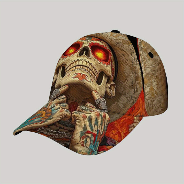 Gorra de Béisbol Ligera para Hombres CUTEHSJ con Diseño Fantasía Hip-Hop y Calavera & Tatuaje, Ajuste con Hebilla para Playa, Pesca, Vacaciones, Accesorio de Cabeza al Aire Libre, Diseño Intrincado