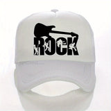 Gorra Snapback [Amante de la Música] de Banda de Rock | Gorra de Béisbol de Poliéster Ajustable con Silueta de Guitarra y Banda | Malla Transpirable en la Parte Trasera | Lavable a Máquina | Diseño en Blanco y Negro para Moda Casual y Hip-Hop, Accesori...