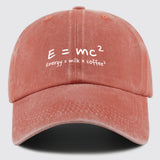 Gorra de Béisbol E=mc² Energía=Leche x Café² para Hombres y Mujeres - Gorra Trucker Ajustable Snapback, Tejido Ligero Transpirable, Sombrero Casual Unisex para Pesca Caza Playa, Regalos del Día de la Madre Día del Padre Cumpleaños, Accesorio de Pesca, Cas