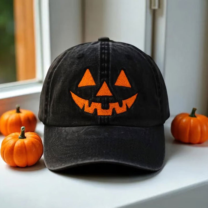 Gorras de béisbol con dos diseños, con bordado de cara de calabaza 3D, exudando un ambiente festivo, perfectas para estilo de calle.