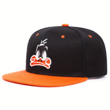 Gorra de Visera Plana con Logo Bordado 3D de WB  Daffy Duck (Conejo) - Diseño Icónico de Daffy, Ligera de PVC/Resina ABS, Gorra Casual y Deportiva, Accesorio Coleccionable de