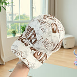 Gorra de béisbol unisex con diseño de letras en marrón/blanco/gris, ajustable para todas las estaciones, protección solar UPF, sombrero casual y para fiestas, adolescentes y adultos