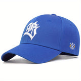 Gorra de béisbol bordada con letras de estilo gótico, visera curva para protección solar y ajustable, gorra casual transpirable para papá, sombrero deportivo para el sol para mujeres y hombres