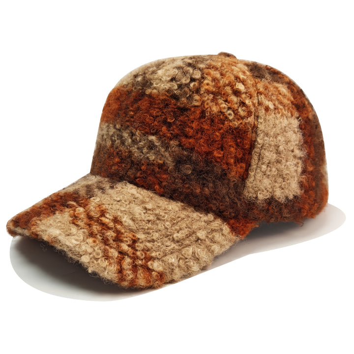 Gorra de Tartán Escocés/Tweed para Mujer - Cierre Ajustable con Broche, Gorro Suave y Caliente Invernal en Rayas Marrón//Beige/Gris/Blanco/, Ligero & Duradero para Eventos Casuales o Formales, Lavado a Mano ó Limpieza Seca, Estilo Retro Textura Peluda, Ca