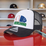 1 Gorra Trucker Retro Ajustable con Logo Americanino - Gorra de Béisbol Ligera de Poliéster con Visera Curva, Parte Trasera de Malla Transpirable, Diseño Unisex para Parejas, Ideal para Actividades al Aire Libre, Baile Urbano, Golf, Playa y Fiestas, Sombr
