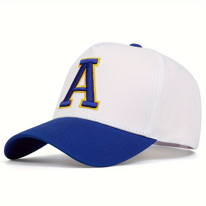Gorra de Béisbol Bordada con Letra A para Mujer, Sombrero Deportivo de Cinco Lados Ajustable Casual para Viajes al Aire Libre y Playa en Primavera y Otoño