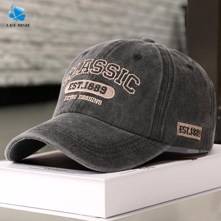 Gorra de Béisbol Estilo Coreano con Bordado para Parejas, Sombrero Duckbill Unisex Desgastado y Protección Solar para Primavera/Otoño