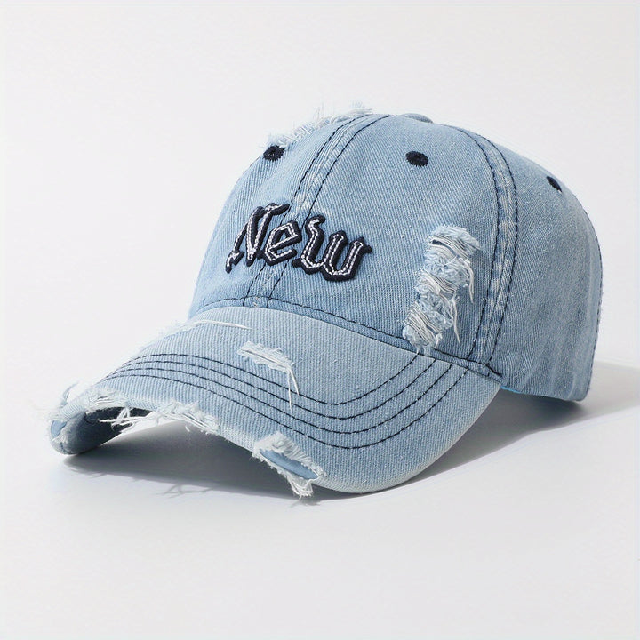 Gorra de béisbol perforada lavada para mujer, gorra casual ajustable estilo duckbill para verano