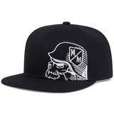 Gorra de béisbol ajustable unisex con bordado de calavera, estilo hip hop, para hombres y mujeres