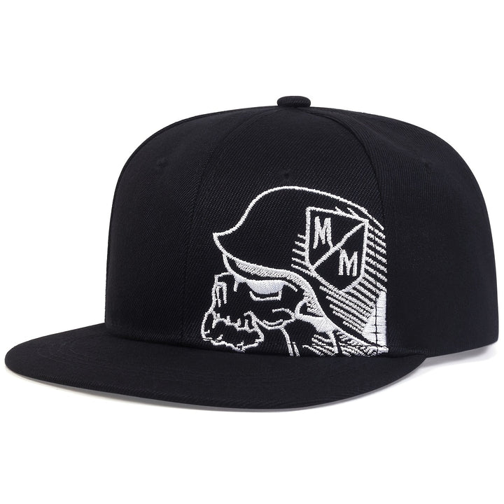 Gorra de béisbol ajustable unisex con bordado de calavera, estilo hip hop, para hombres y mujeres