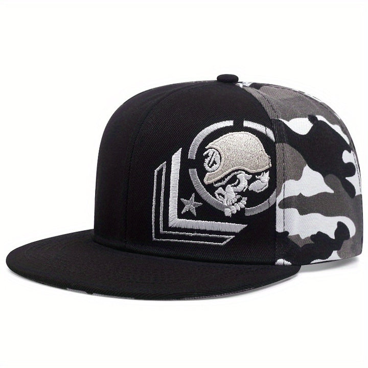 1 Gorra Gótica Ajustable con Cierre de Presión - Sombrero Deportivo Transpirable Unisex para Exteriores en Opciones Rojo/Blanco//Gris/Camuflaje, Diseño de Seis Paneles para Uso Casual y Deportivo