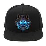 1 Gorra Hip-Hop con Estampado de Lobo Tribal, Moda Urbana Y2K para Deportes al Aire Libre, Gorra de Béisbol con Visera Plana Ajustable Unisex, Gorra de Visera Plana, Ropa Casual, Streetwear Urbano, Gorra Streetwear, Sombrero de Moda, Tejido Duradero, Gorr