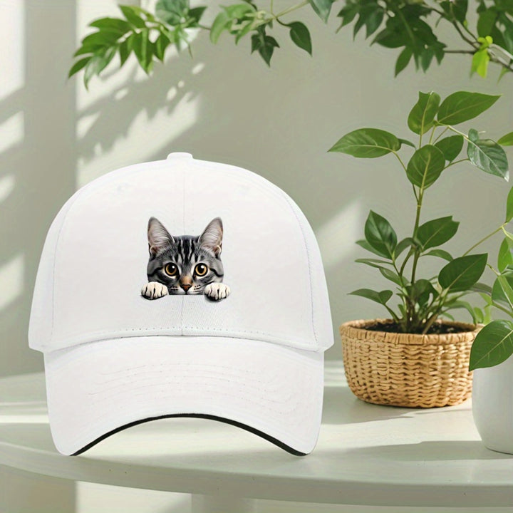Gorra de béisbol ajustable para hombre y mujer - Ligera y transpirable, lindo estampado de gato, perfecta para deportes al aire libre y ocio, regalo ideal para todas las estaciones