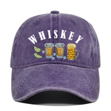 Gorra de Béisbol Vintage con Emblema de Whisky y Vino, Ajustable Snapback, Logo Manual para Estilo Retro, Cata de Vinos, Bares y Fiestas Navideñas - No Elástica, Ideal para Entusiastas del Retro y Seguidores de la Cultura del Vino