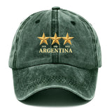 1 Gorra de béisbol estampada de Argentina - Gorra ajustable con cierre a presión y emblema del equipo nacional de Argentina (1978, 1986, 2010), Gorra de béisbol transpirable para hombres y mujeres, Gorra ligera deportiva e casual para fans del fútbol, par