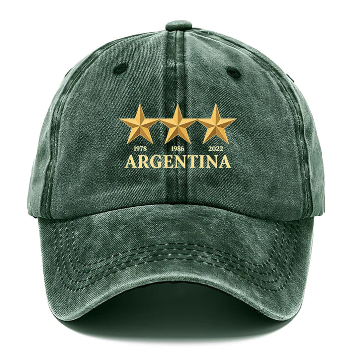 1 Gorra de béisbol estampada de Argentina - Gorra ajustable con cierre a presión y emblema del equipo nacional de Argentina (1978, 1986, 2010), Gorra de béisbol transpirable para hombres y mujeres, Gorra ligera deportiva e casual para fans del fútbol, par