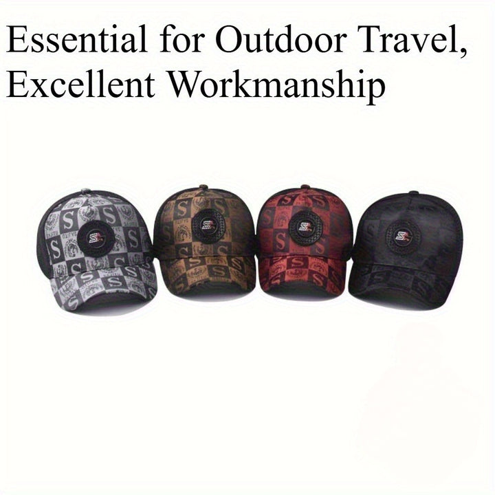 1 gorra de béisbol para hombre con diseño de calavera y alas, parte trasera de malla transpirable, cierre ajustable, patrones en negro y rojo, ideal para viajes al aire libre y béisbol