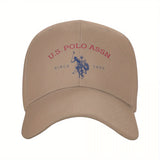 Gorra de béisbol ajustable U.S. Polo Assn. Since 1890, con protección solar, estilo deportivo clásico, 1 unidad en poliéster blanco con estampado rojo y azul, ideal para actividades al aire libre, regalo perfecto para hombres y mujeres