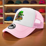 1 pieza de gorra de béisbol de dibujos animados Rat Fink - Tejido de malla transpirable verde y rojo, gorra ligera para golf, pesca y uso casual, lavable en máquina, ropa de cabeza para exteriores | Diseño juguetón | Equipo de cabeza duradero