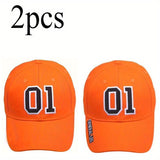 2 gorras de béisbol naranjas 01 de coche de carreras para hombre - Gorras ajustables para exteriores para salidas, fiestas, viajes y vacaciones en la playa - Regalo de San Valentín para parejas