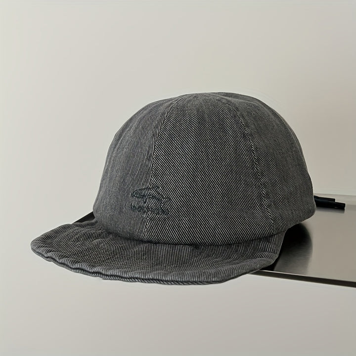 Gorra de Ala Plana con Bordado de Delfín, Gorro Baseball para Mujer - Accesorio al Aire Libre, Moda, Diseño Delgadito y Adjustable, Lavado a Mano, Coleccionistas de Sombreros, Amantes del Estilo