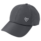 1x Gorra de Béisbol Unisex con Corazón Embroidado, Ajustable con Cierre de Snapback, Panel Estructurado y Breathable, Blanco con Opciones Negro/Gris/Negro/Rosa para Golf, Deportes al Aire Libre y Uso Casual