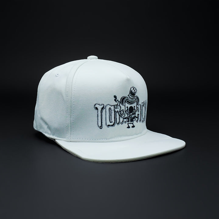 Gorra de Béisbol para Hombres con Bordado de Dibujos Animados en Blanco y | Visera Plegable y Ajustable con Cierre | Diseño Gráfico de Moda Urbana | Estilo Juvenil y Divertido | Gorra de Moda Trendy para Hombres