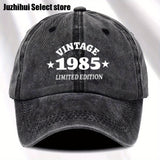 1 gorra de béisbol retro para mujer, edición limitada 1985, ajustable, ligera y desgastada, con visera curva, estilo urbano impreso, ideal para viajes, uso casual y diario